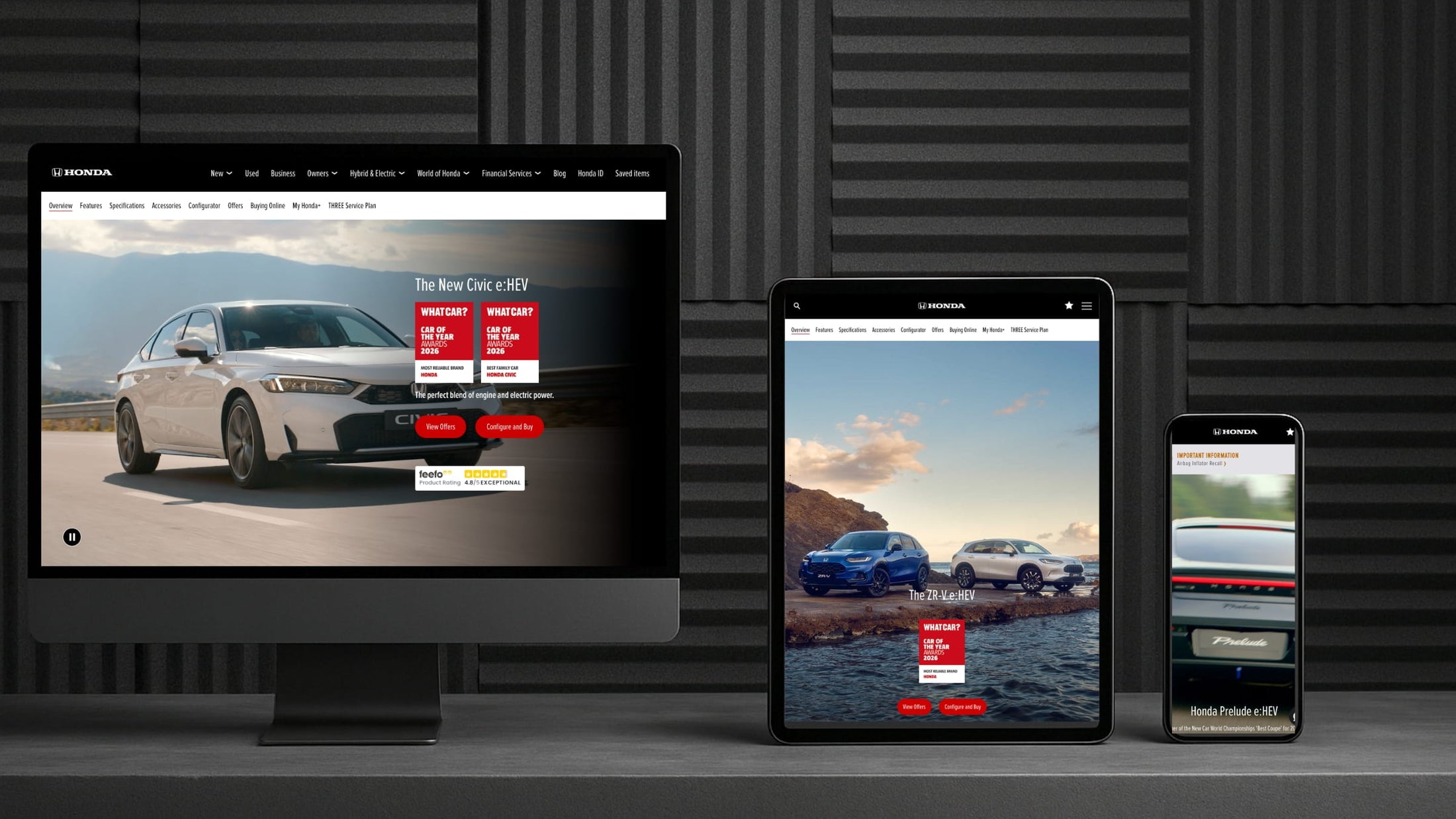 Honda Motor Europe responsive website