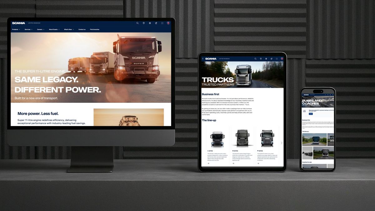 Scania UK responsive website